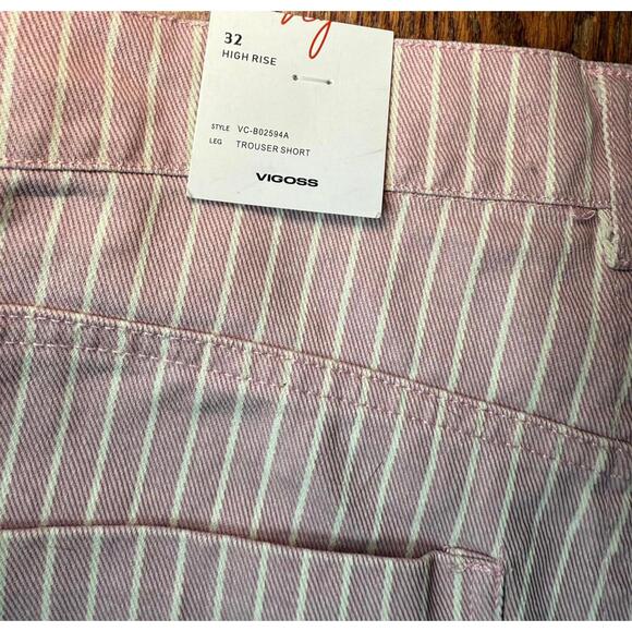 New Vigoss Women's High Rise Striped Casual Shorts, size 32 - Picture 4 of 4